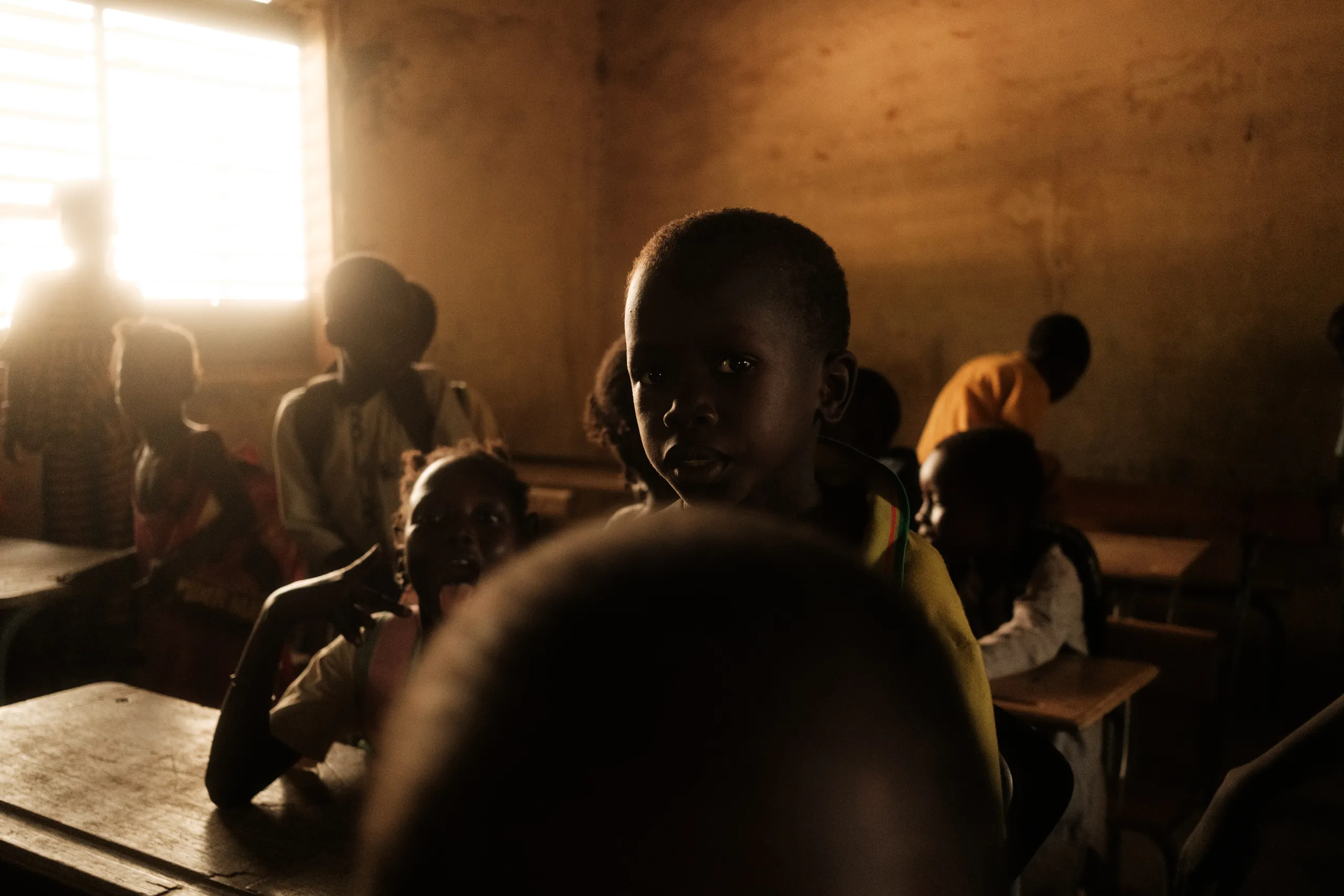 Schoolchildren looking into the camera